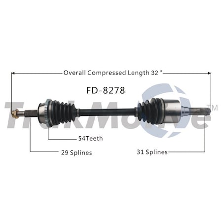 Surtrack Axle Cv Axle Shaft, Fd-8278 FD-8278